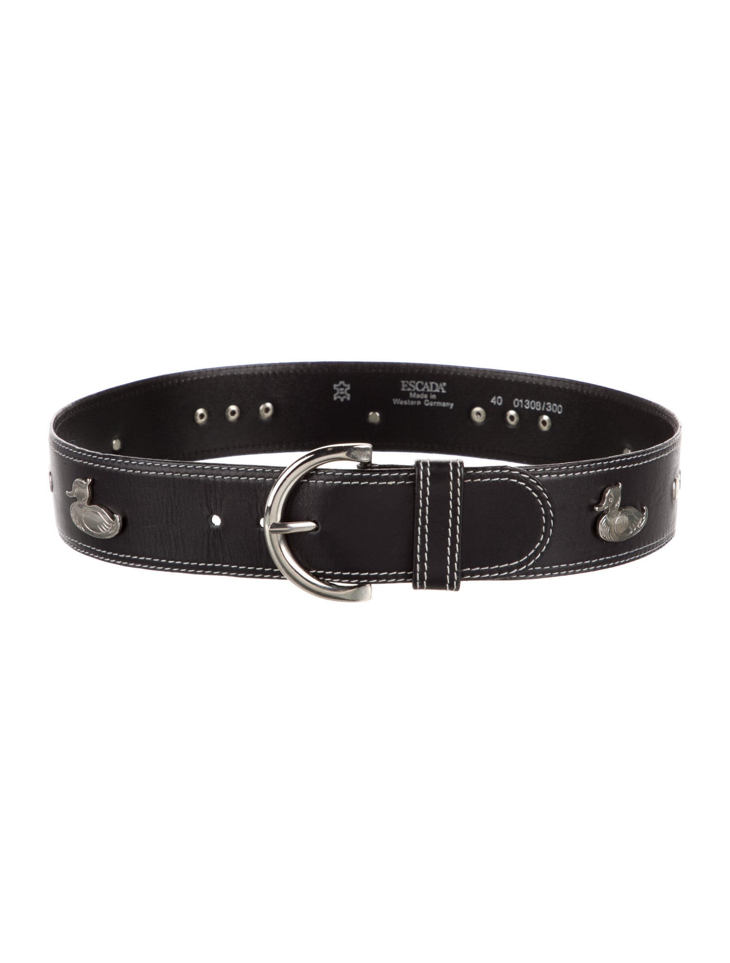 Escada Leather Studded Accents Belt