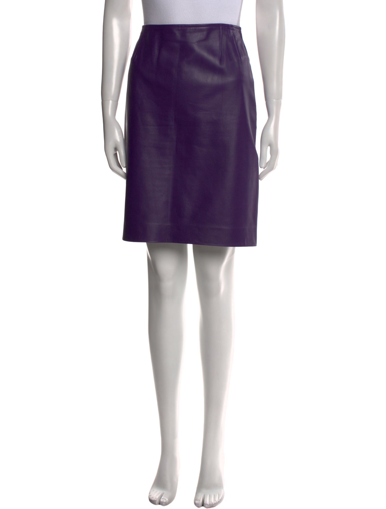Escada Lambskin Knee-Length Skirt