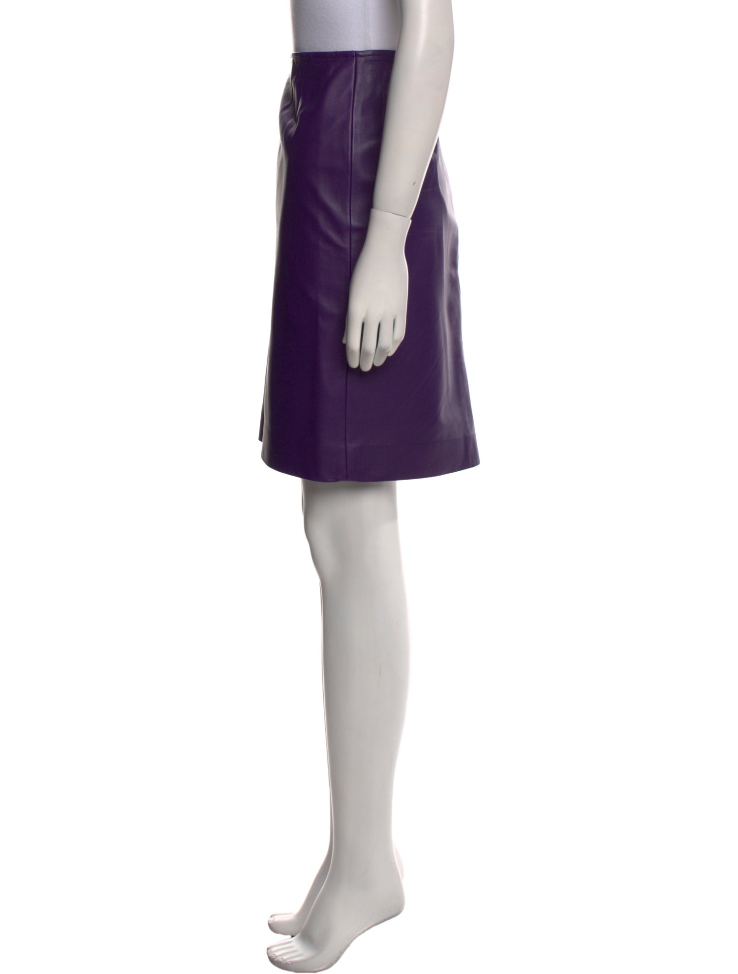 Escada Lambskin Knee-Length Skirt