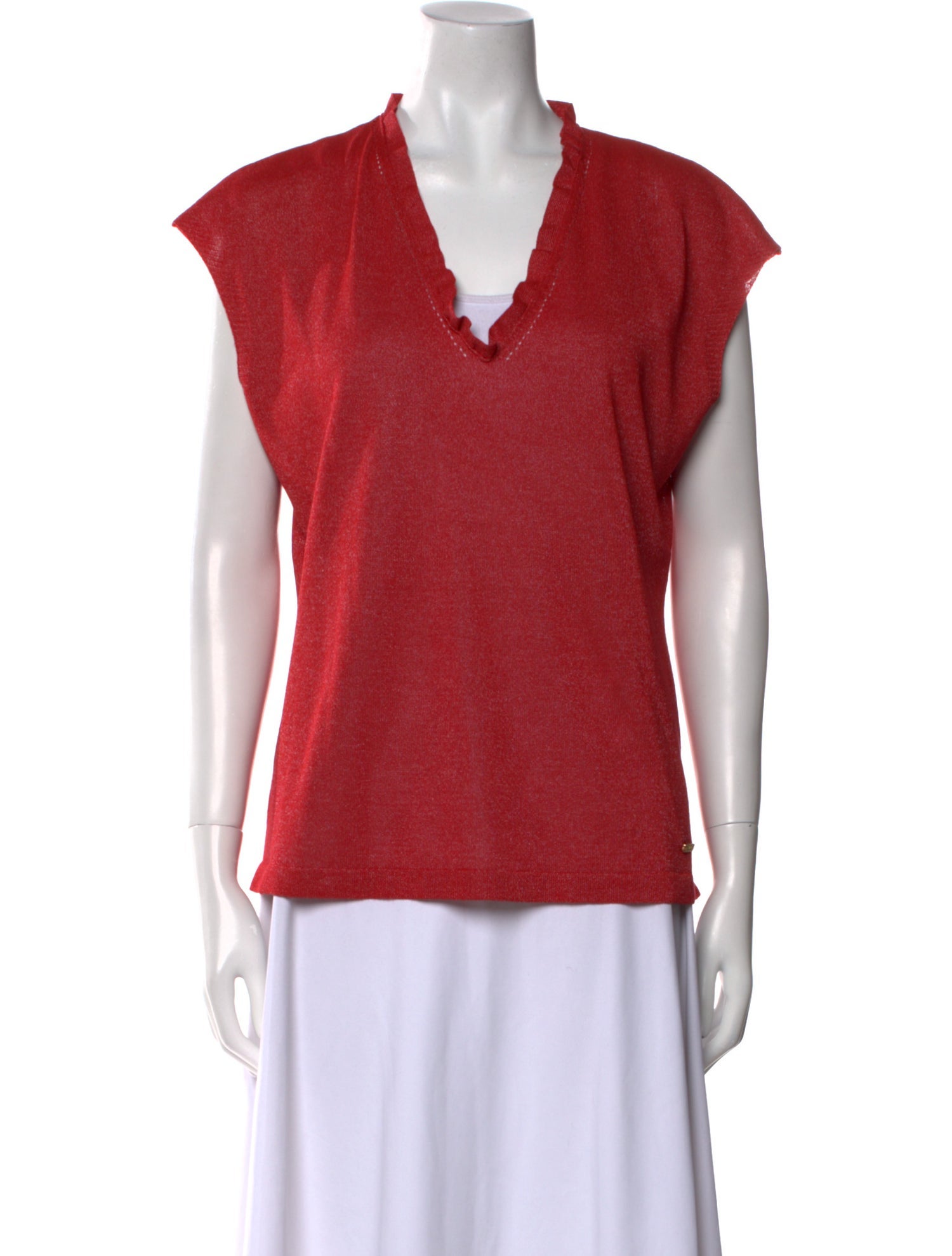 Escada V-Neck Short Sleeve Top