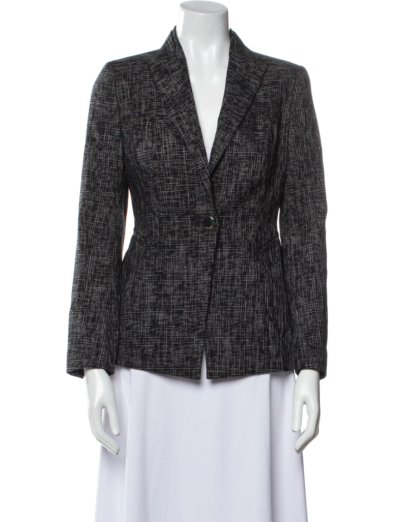 Escada Plaid Print Blazer