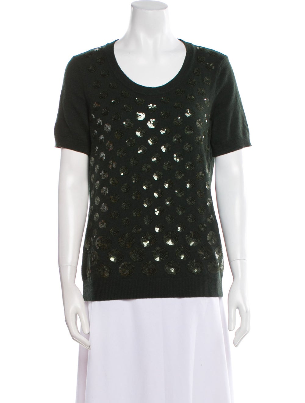 Escada Wool Pullover Black Patterned Sequin Embel… - image 1