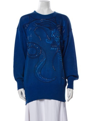 Escada Knitwear Vintage Graphic Print Sweater Us10, De40 | L