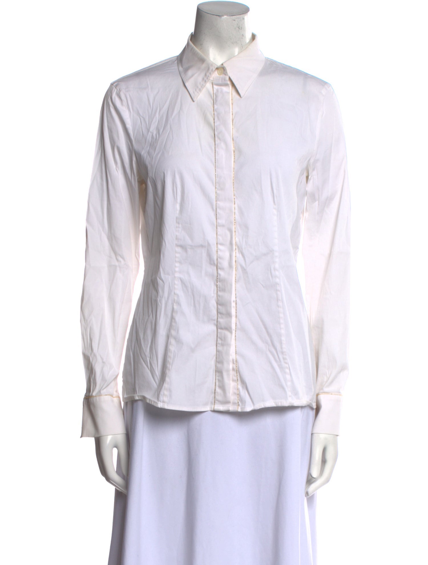 Escada Long Sleeve Button-Up Top