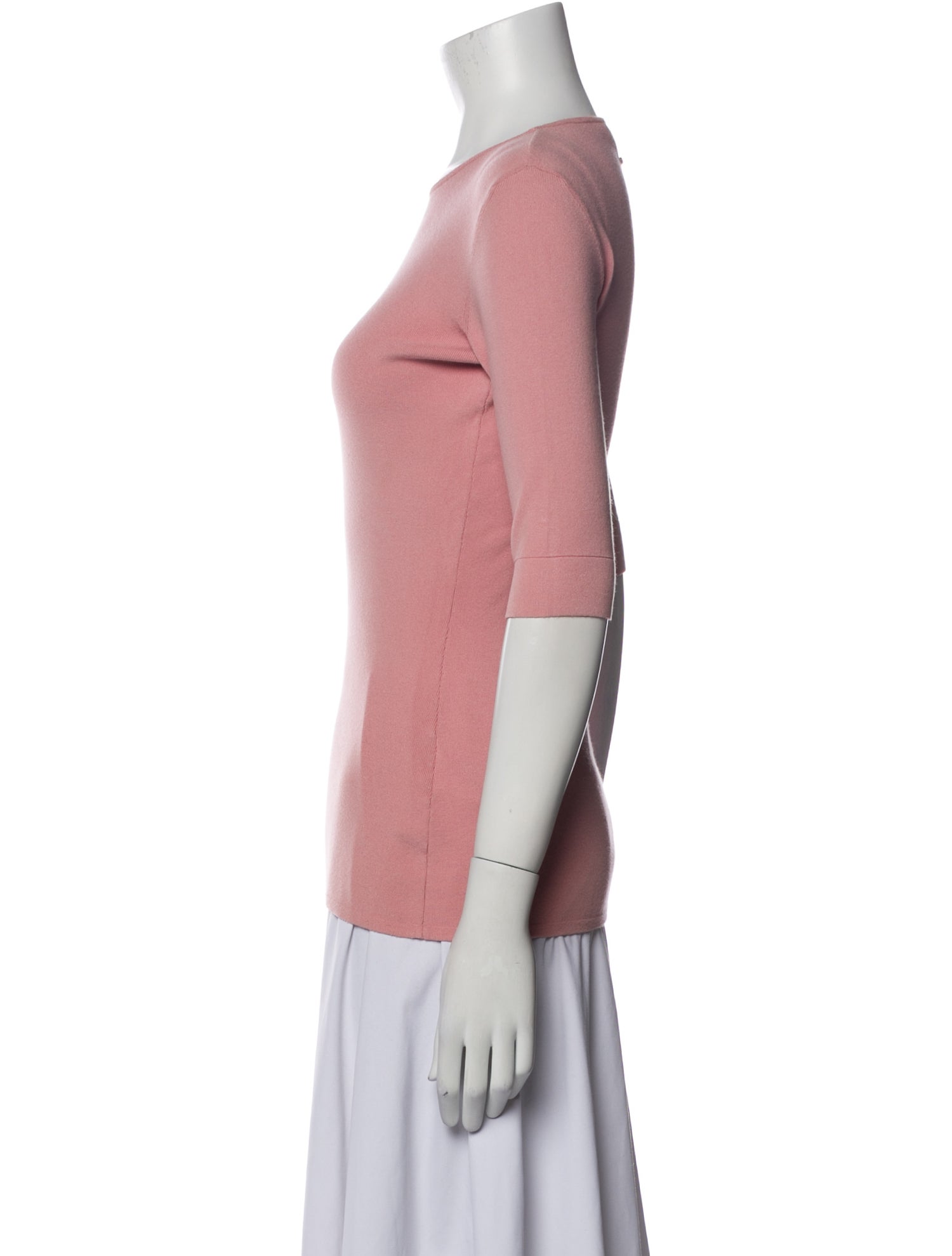 Escada Scoop Neck Three-Quarter Sleeve Top