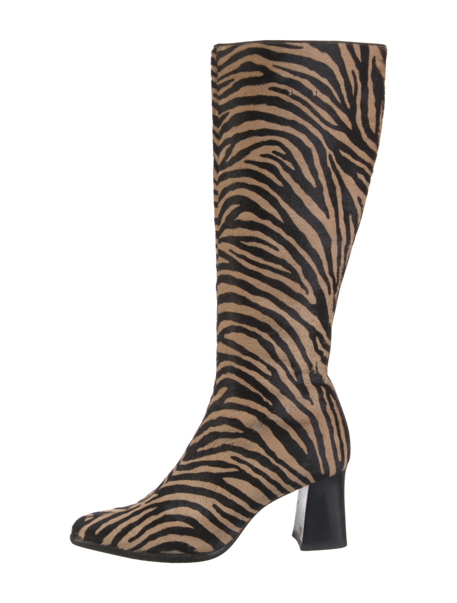 Escada Calf Hair Animal Print Boots