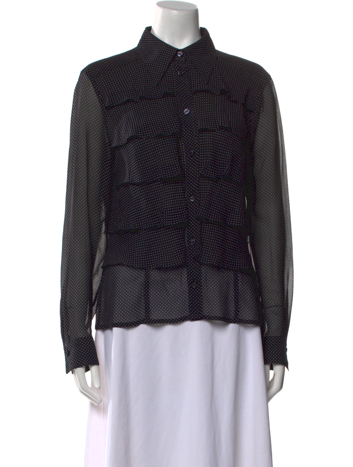 Escada Silk Printed Button-Up Top