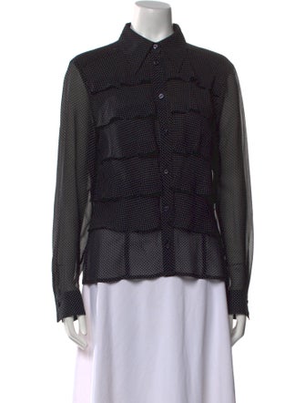 Escada Silk Printed Button-Up Top