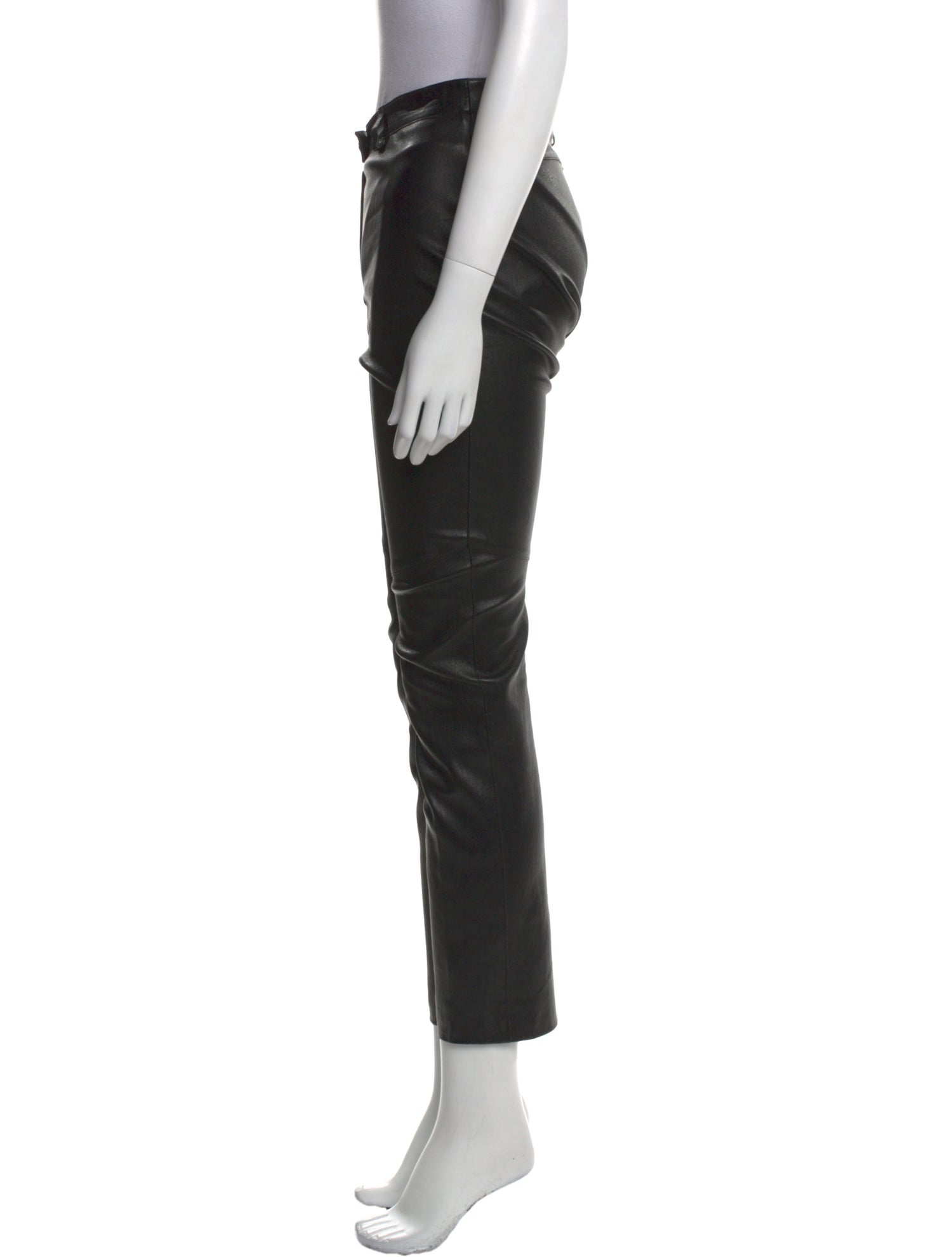 Escada Lamb Leather Straight Leg Pants