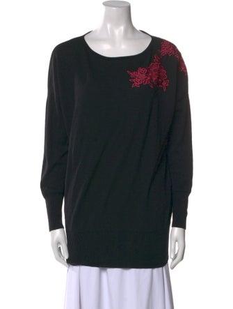 Escada Virgin Wool Graphic Print Sweater