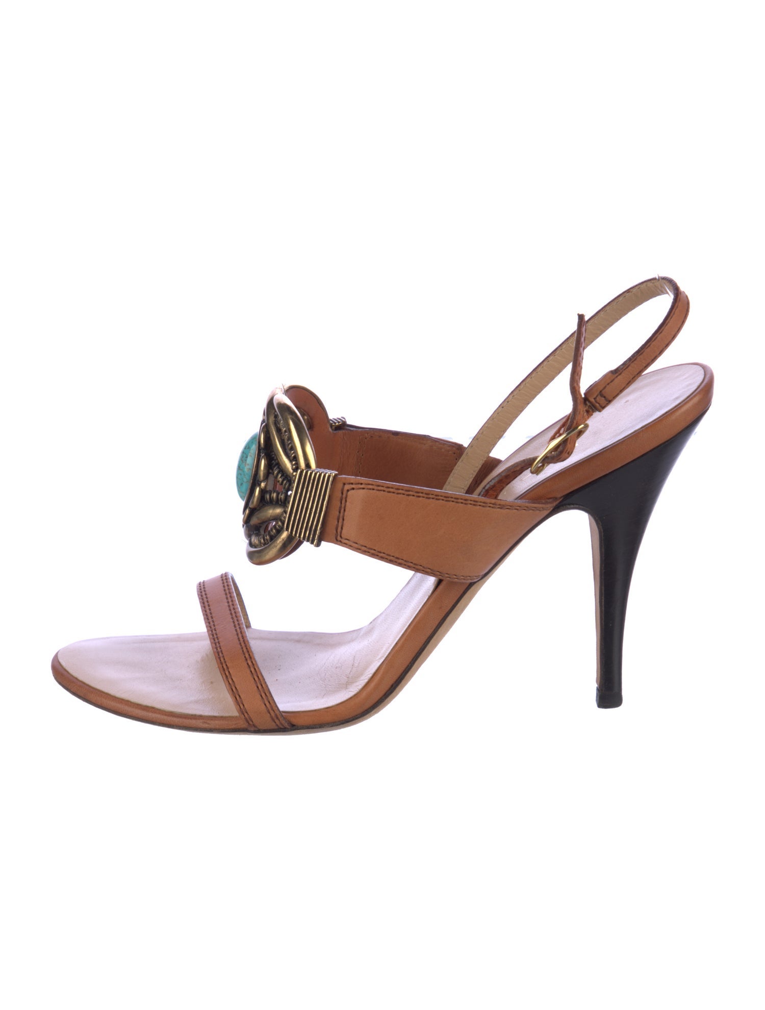 Escada Leather Slingback Sandals