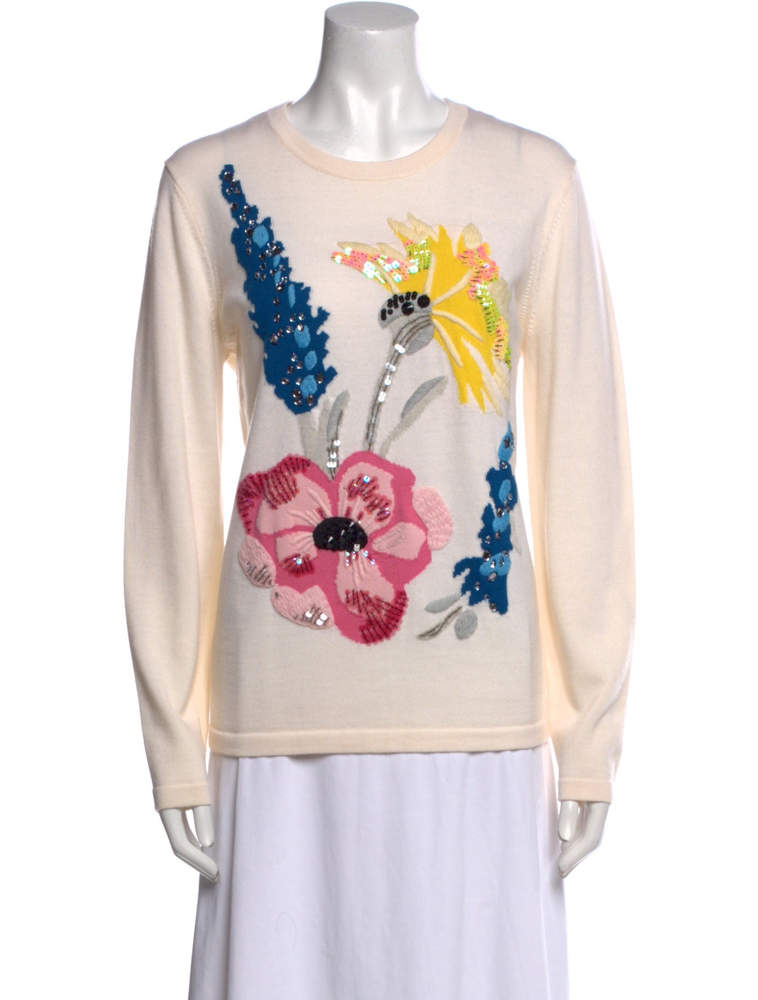 Escada Virgin Wool Graphic Print Sweater