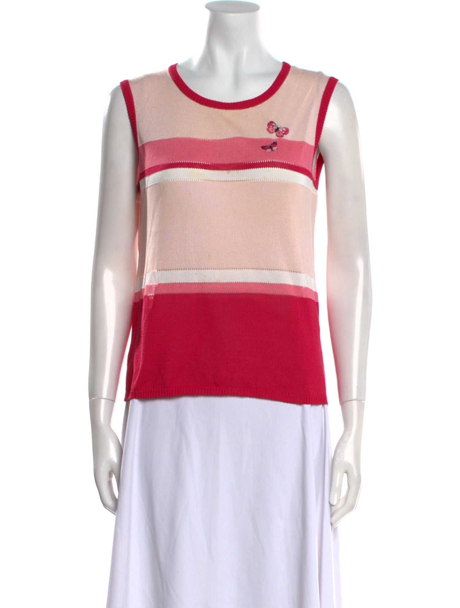 Escada Striped Scoop Neck Top