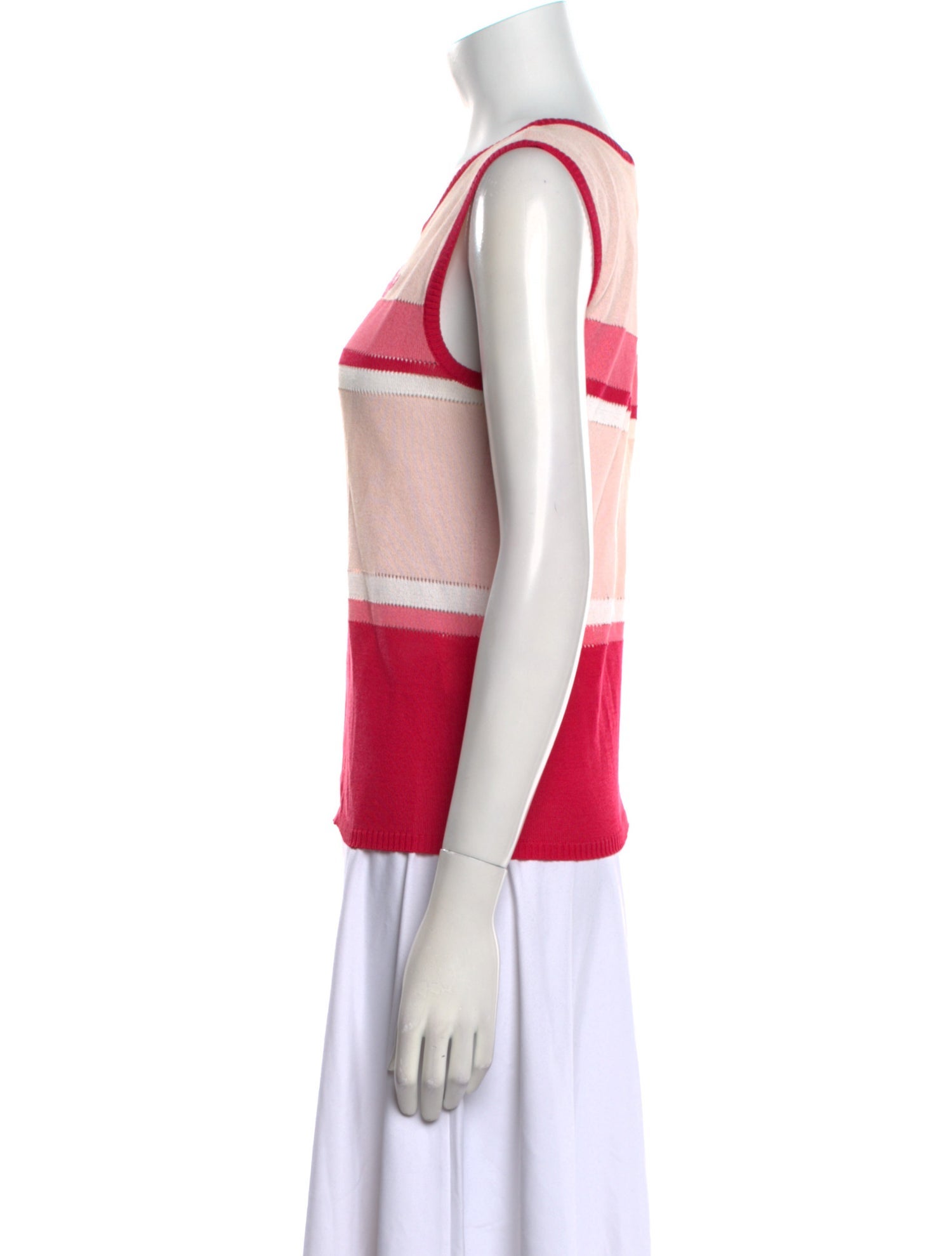 Escada Striped Scoop Neck Top