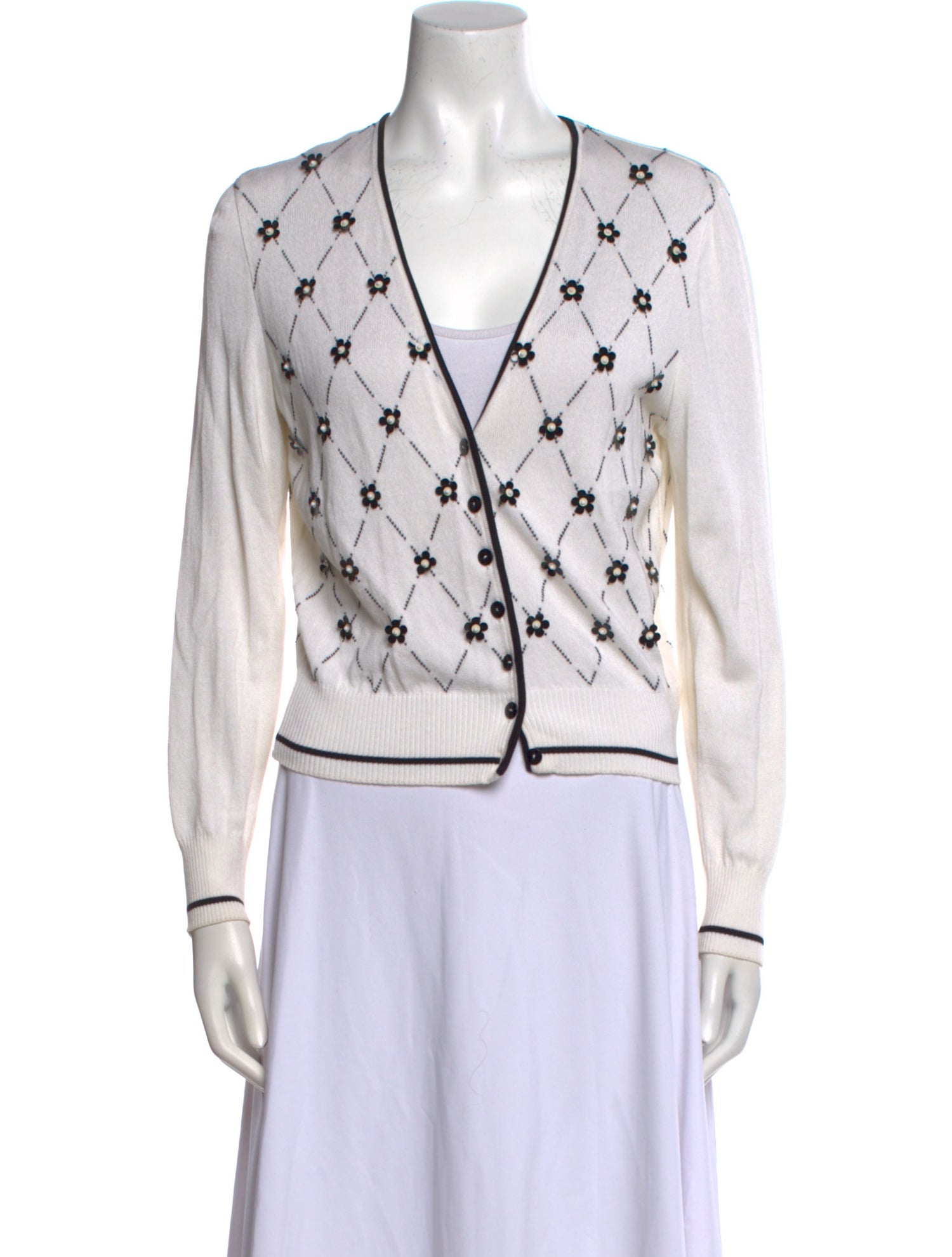 Escada Printed V-Neck Sweater