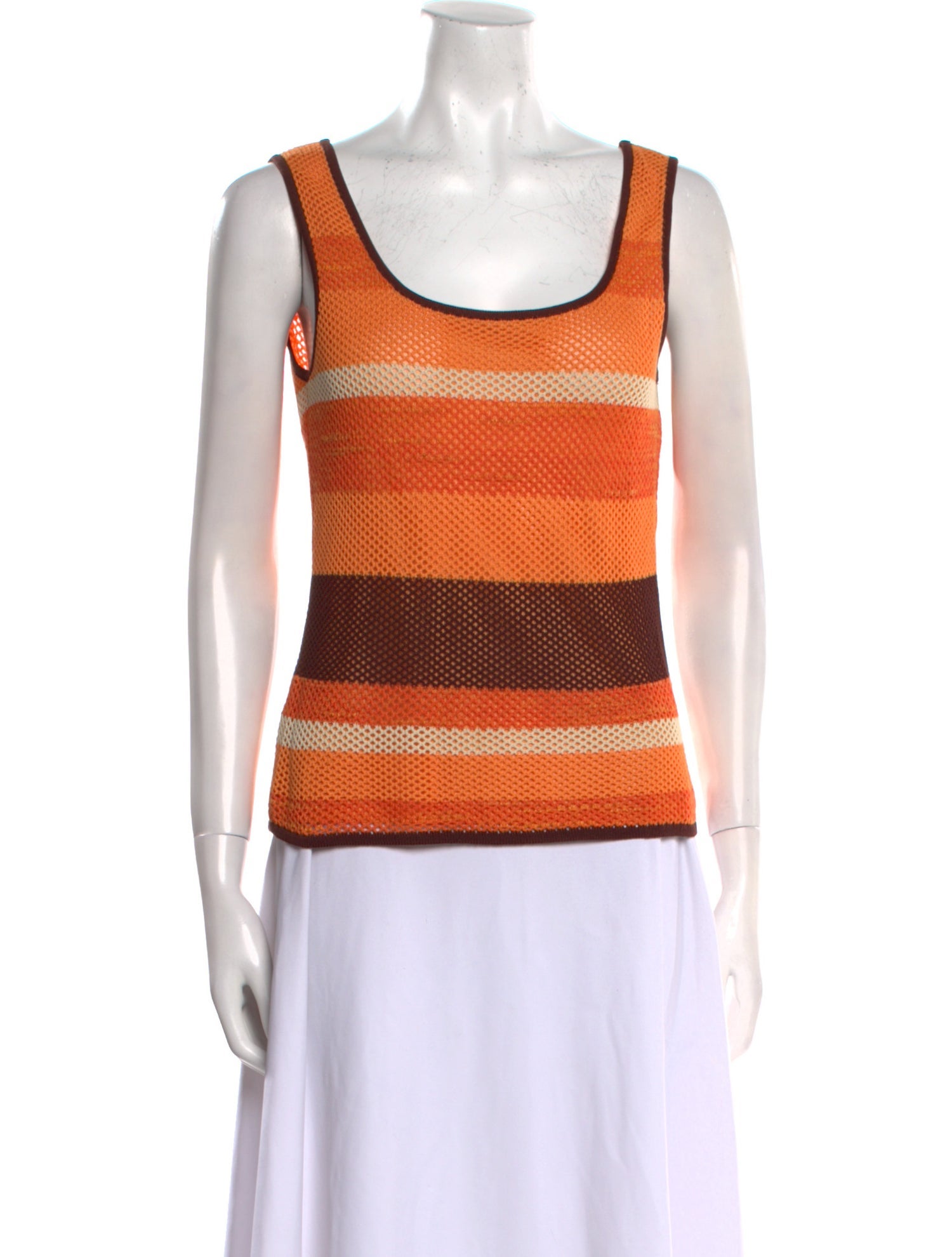 Escada Striped Scoop Neck Top