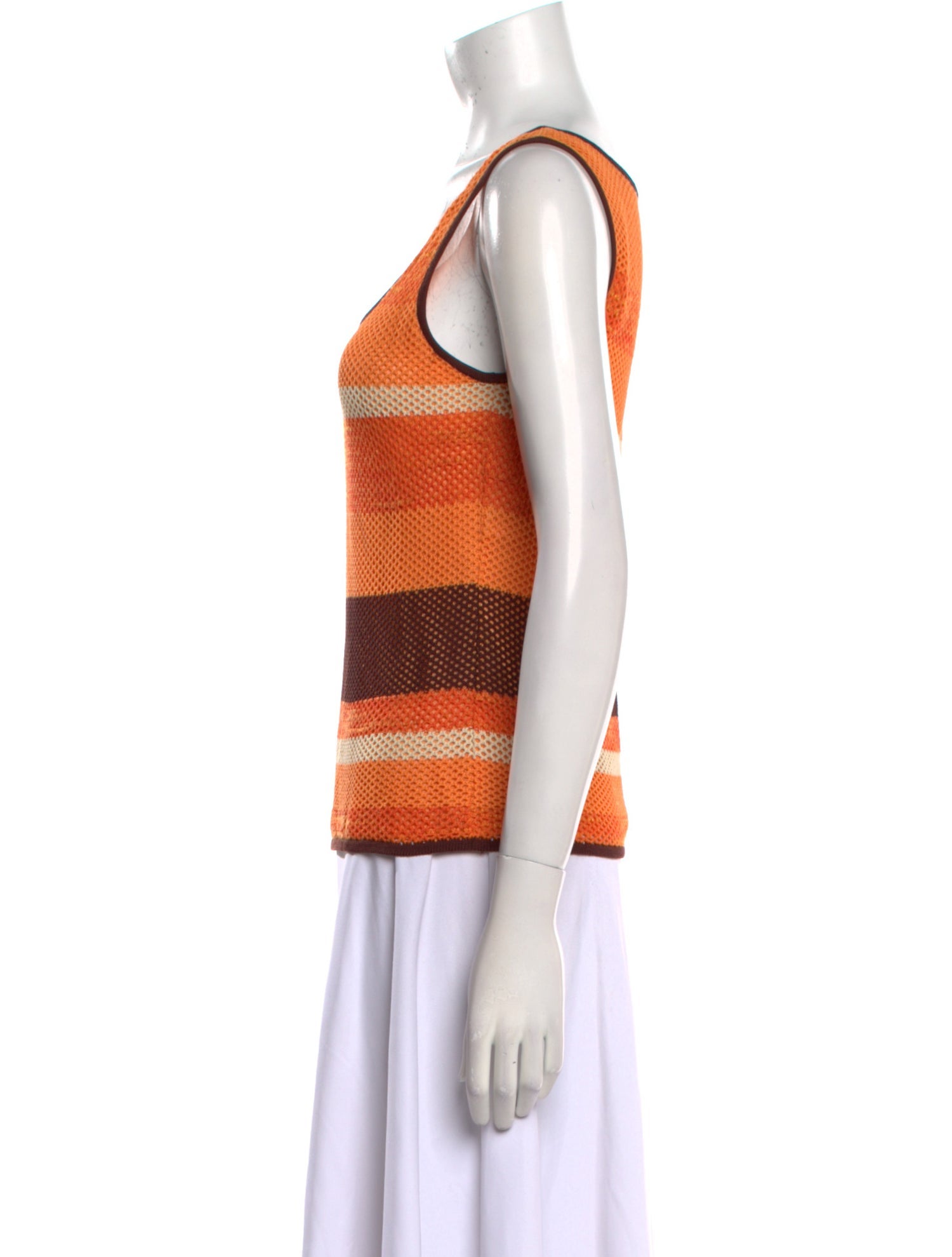 Escada Striped Scoop Neck Top