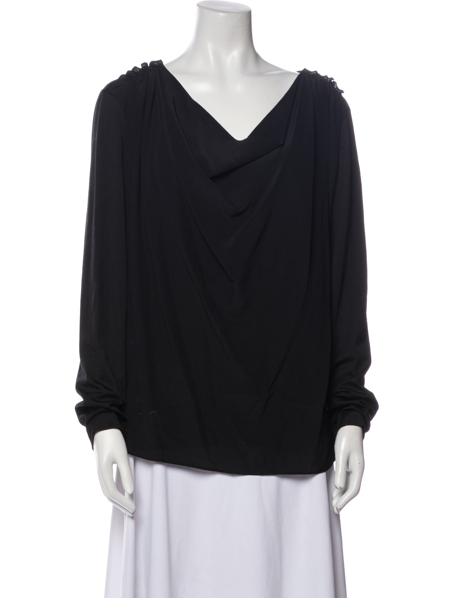 Escada Virgin Wool Cowl Neck Blouse