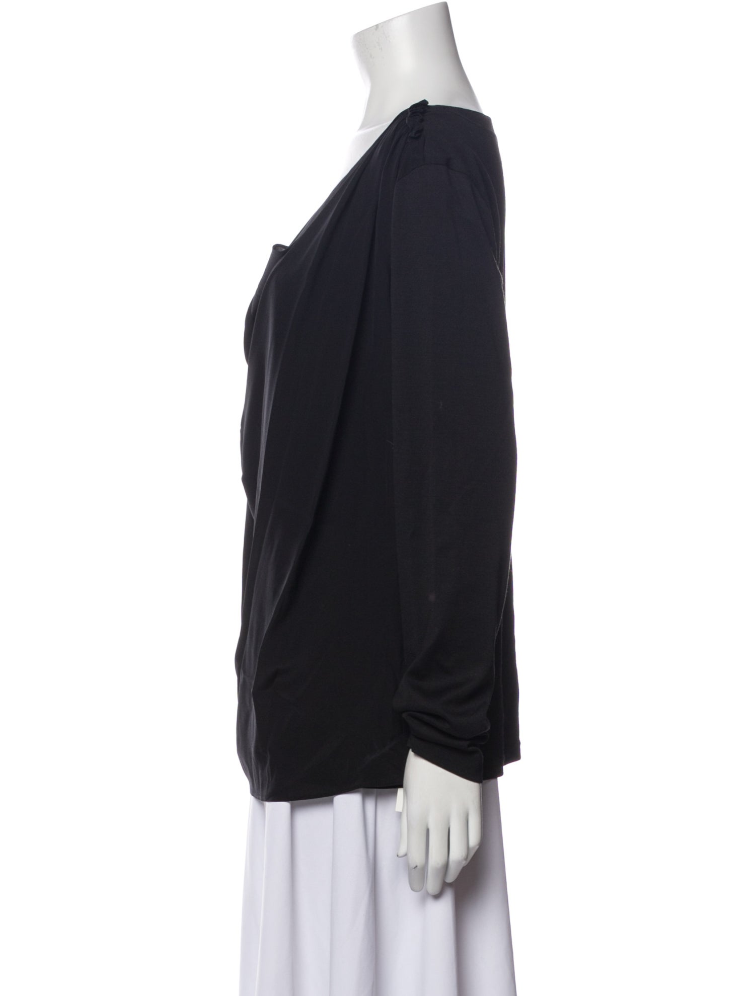 Escada Virgin Wool Cowl Neck Blouse