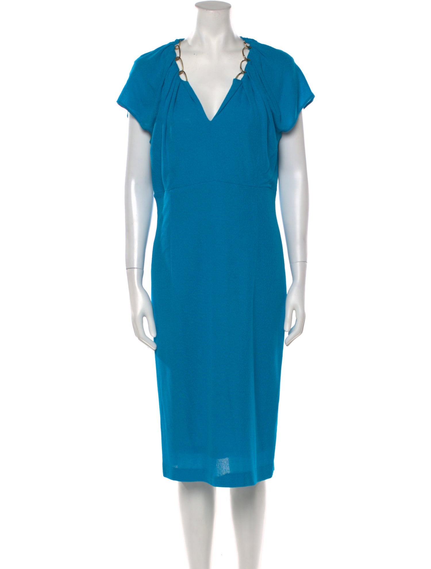 Escada V-Neck Midi Length Dress