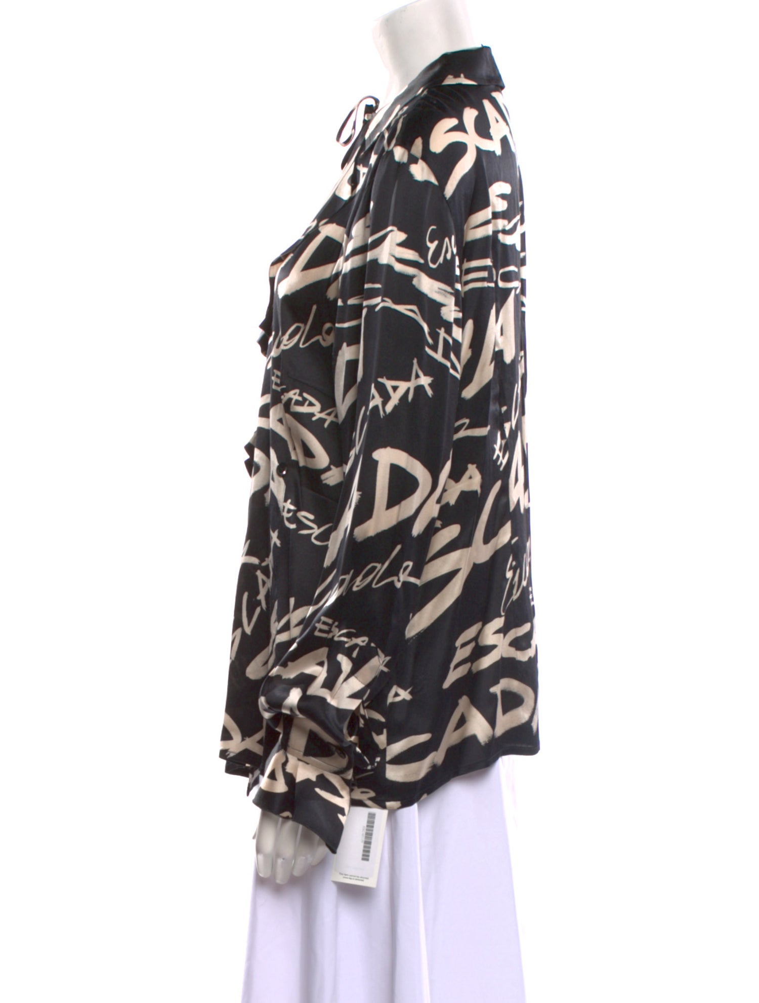 Escada Silk Printed Button-Up Top