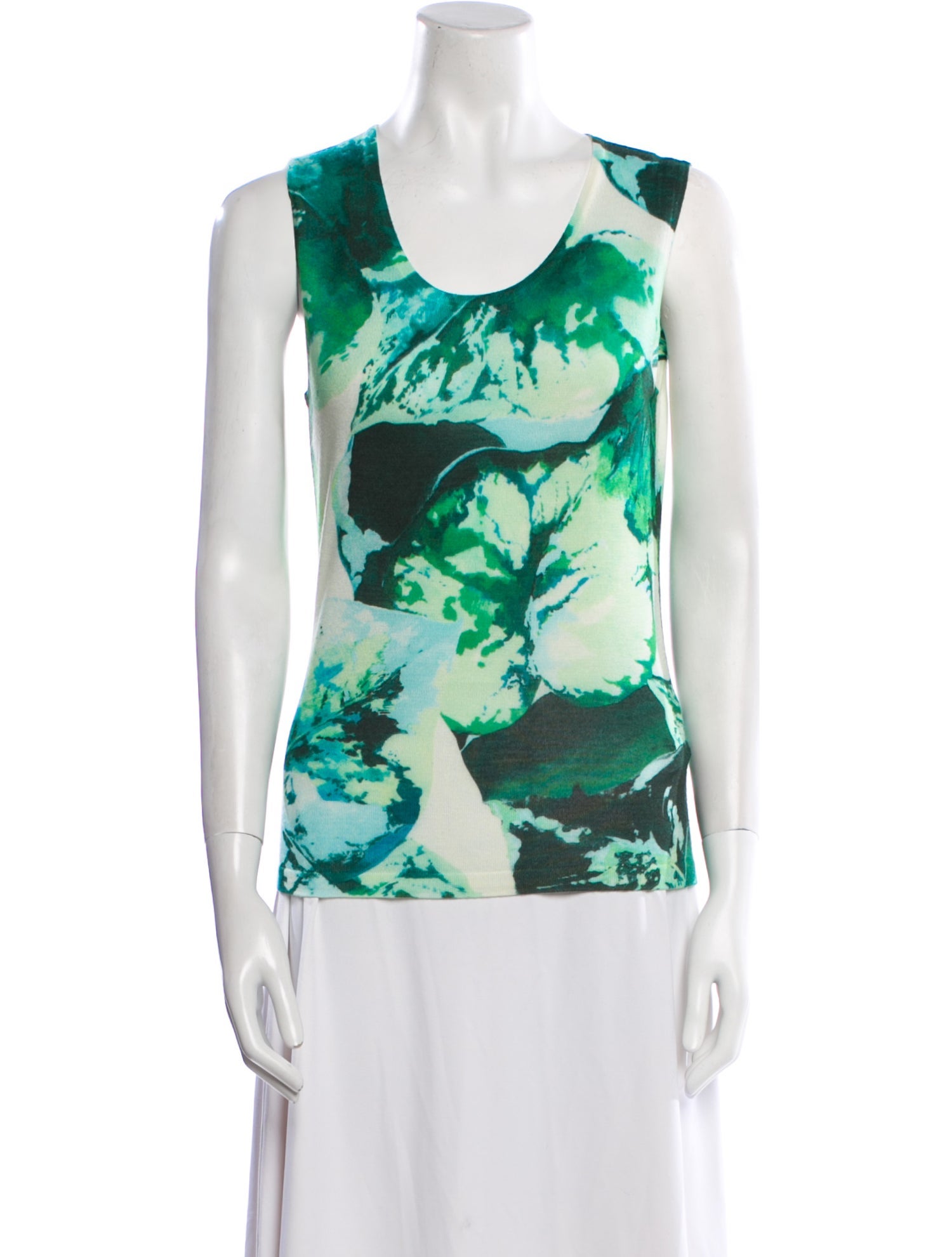 Escada Virgin Wool Floral Print Top