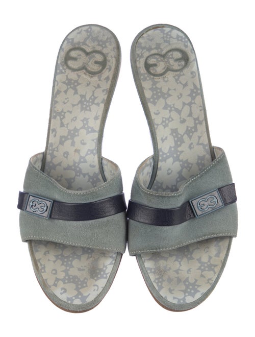 Escada Suede Printed Slides