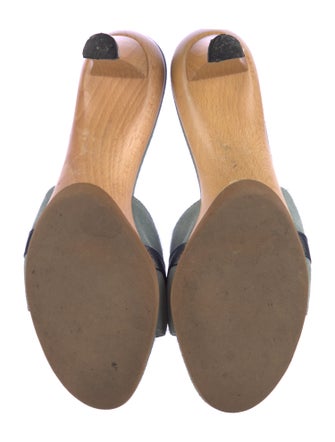 Escada Suede Printed Slides