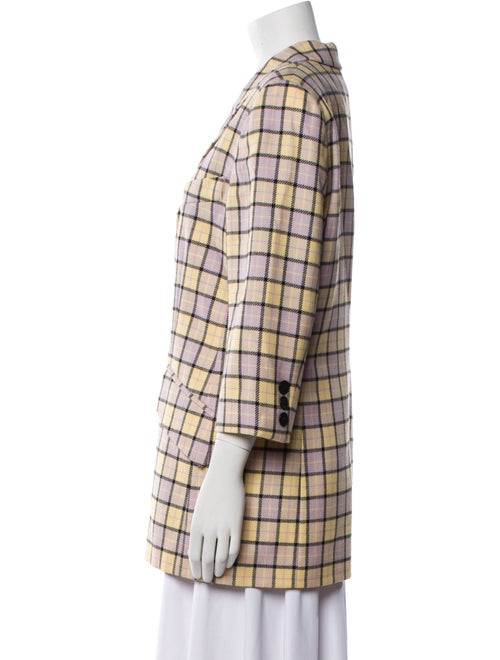 Escada Margaretha Ley Wool Plaid Print Blazer