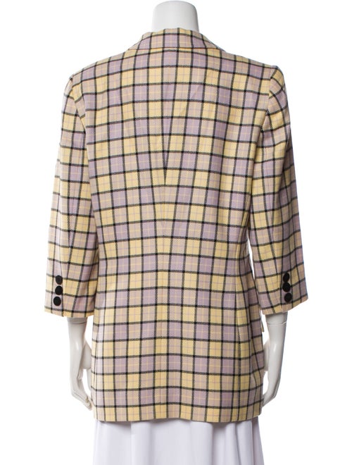 Escada Margaretha Ley Wool Plaid Print Blazer