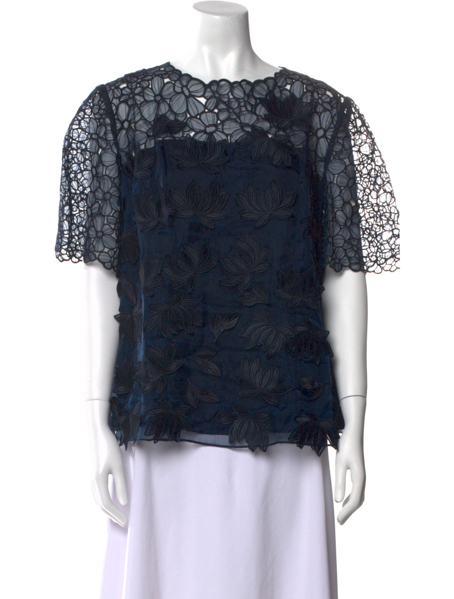 Escada Silk Lace Pattern Blouse