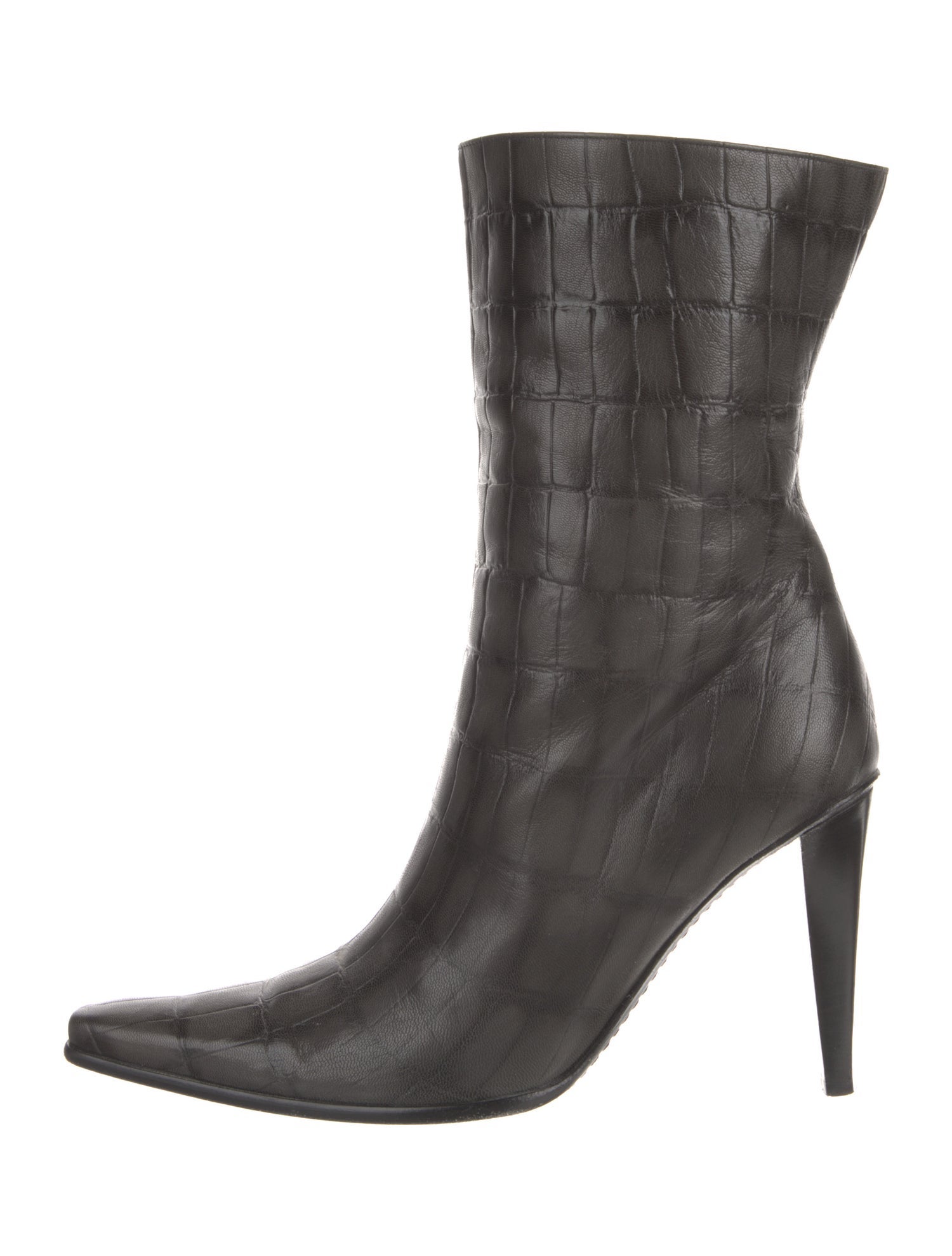 Escada Embossed Leather Sock Boots