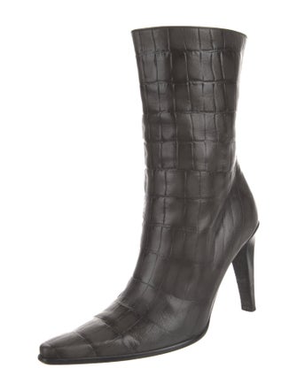 Escada Embossed Leather Sock Boots
