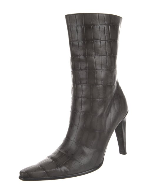 Escada Embossed Leather Sock Boots