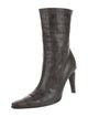 Escada Embossed Leather Sock Boots