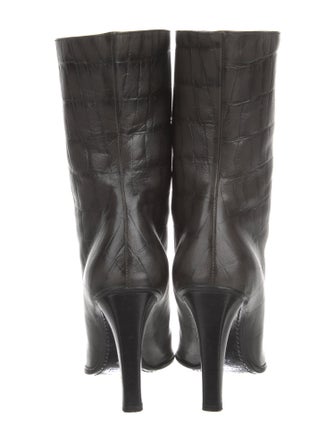 Escada Embossed Leather Sock Boots