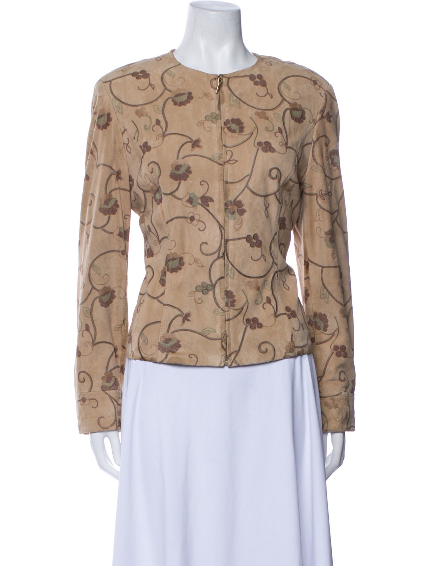 Escada Suede Floral Print Jacket