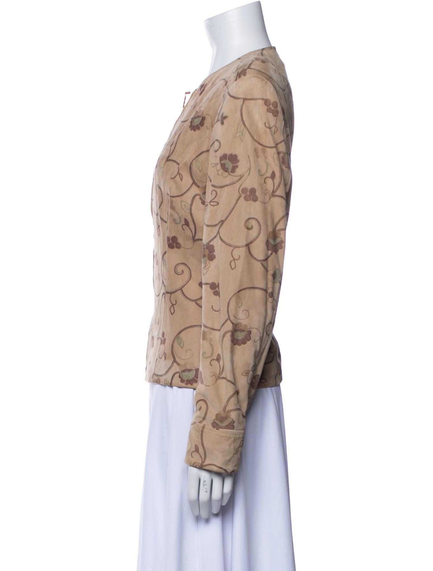 Escada Suede Floral Print Jacket