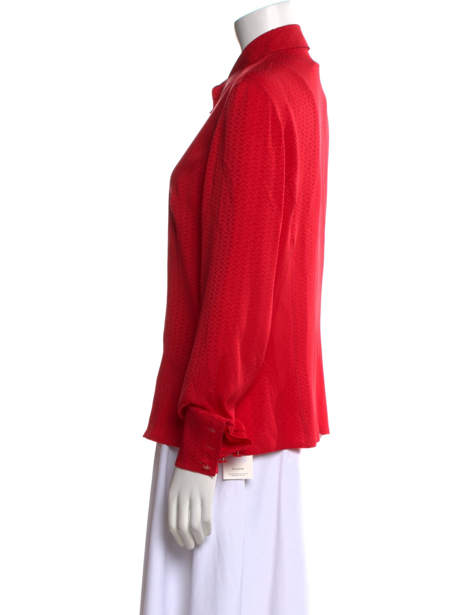 Escada Silk Long Sleeve Button-Up Top