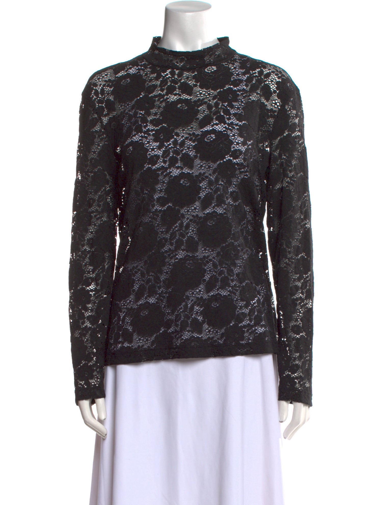 Escada Nylon Lace Pattern Blouse
