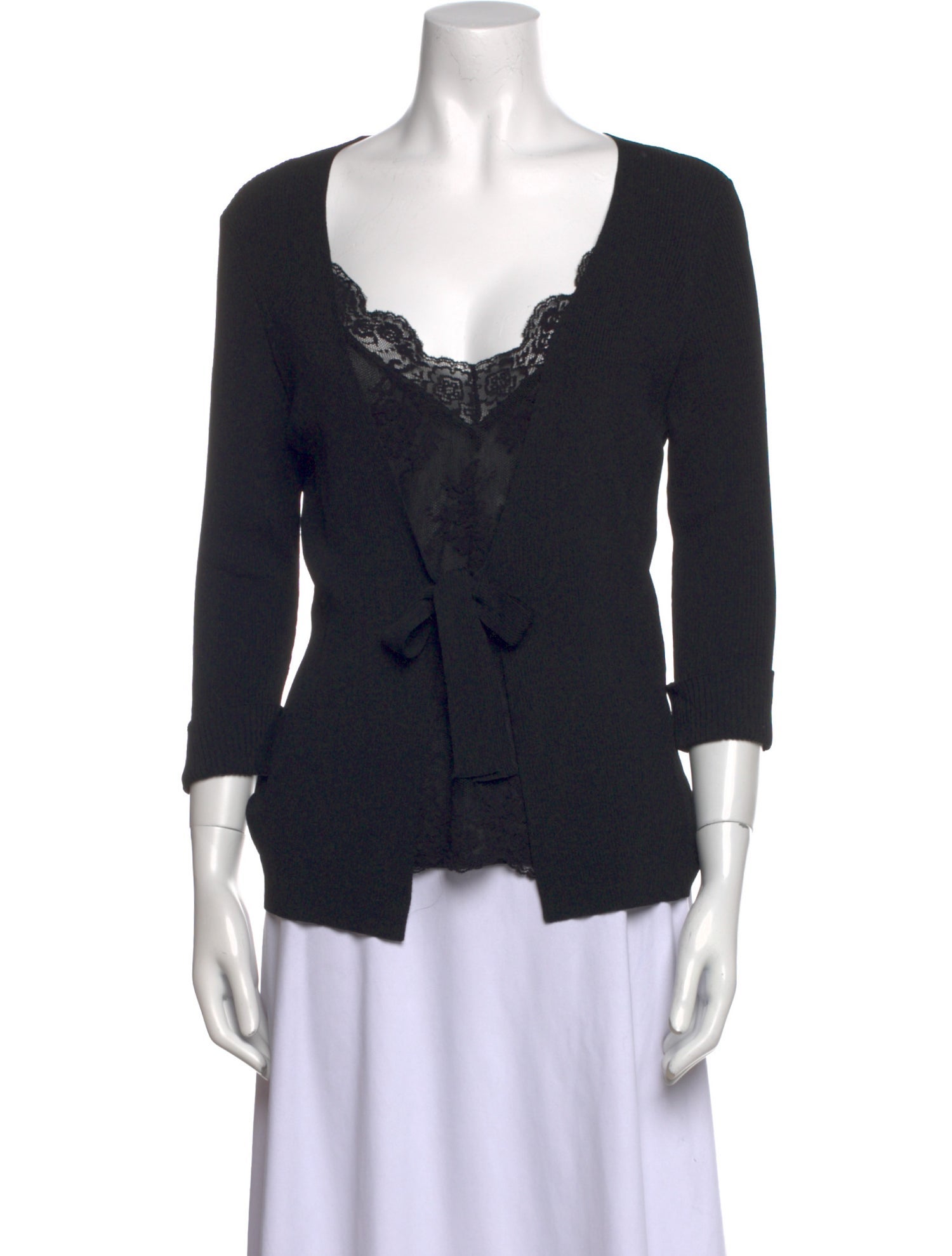 Escada V-Neck Three-Quarter Sleeve Top