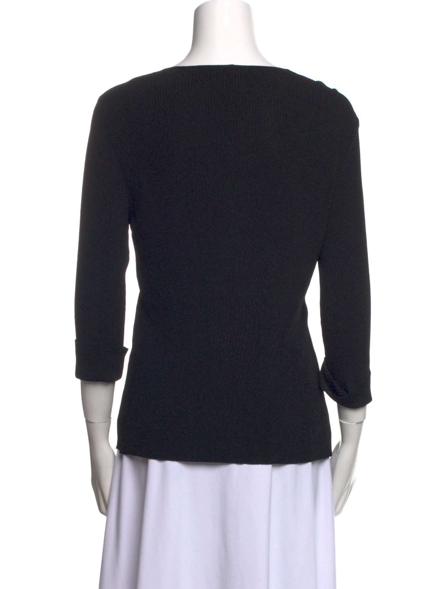 Escada V-Neck Three-Quarter Sleeve Top