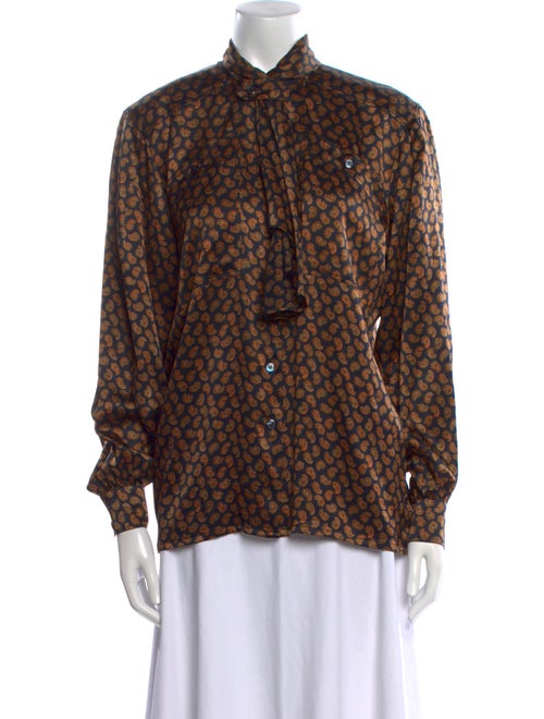 Escada Silk Animal Print Button-Up Top