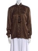 Escada Silk Animal Print Button-Up Top