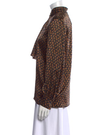 Escada Silk Animal Print Button-Up Top