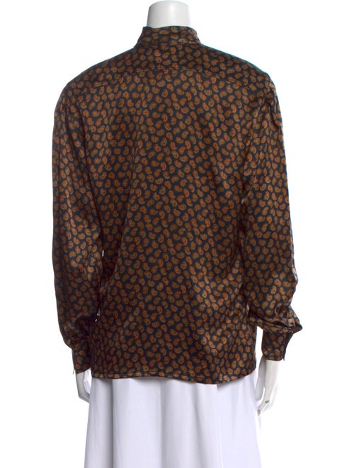 Escada Silk Animal Print Button-Up Top