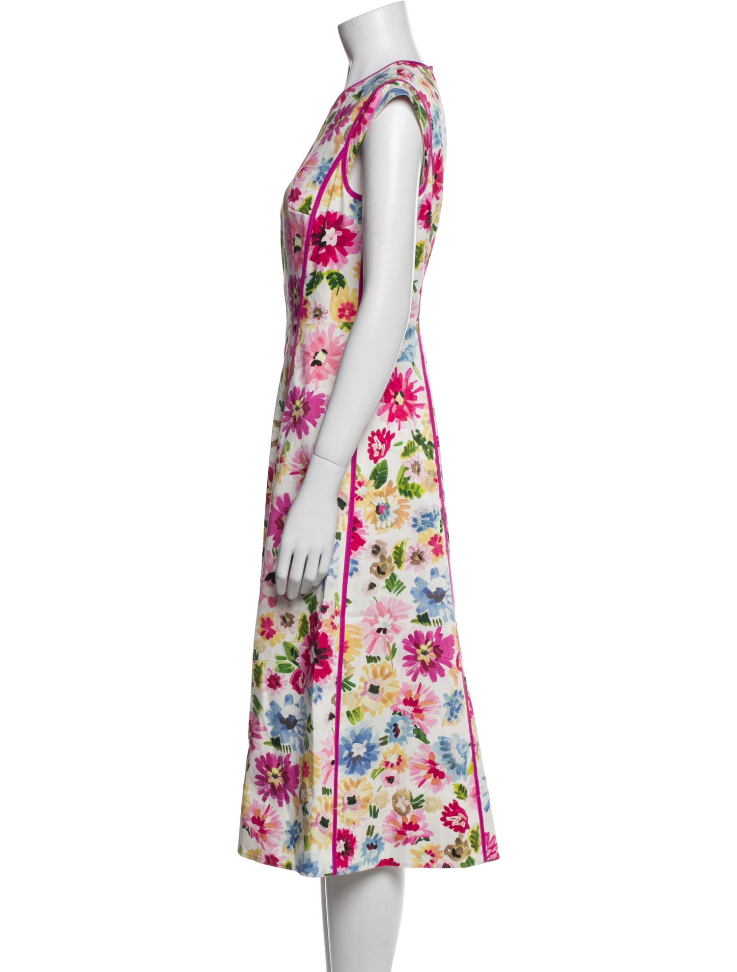 Escada Floral Print Midi Length Dress