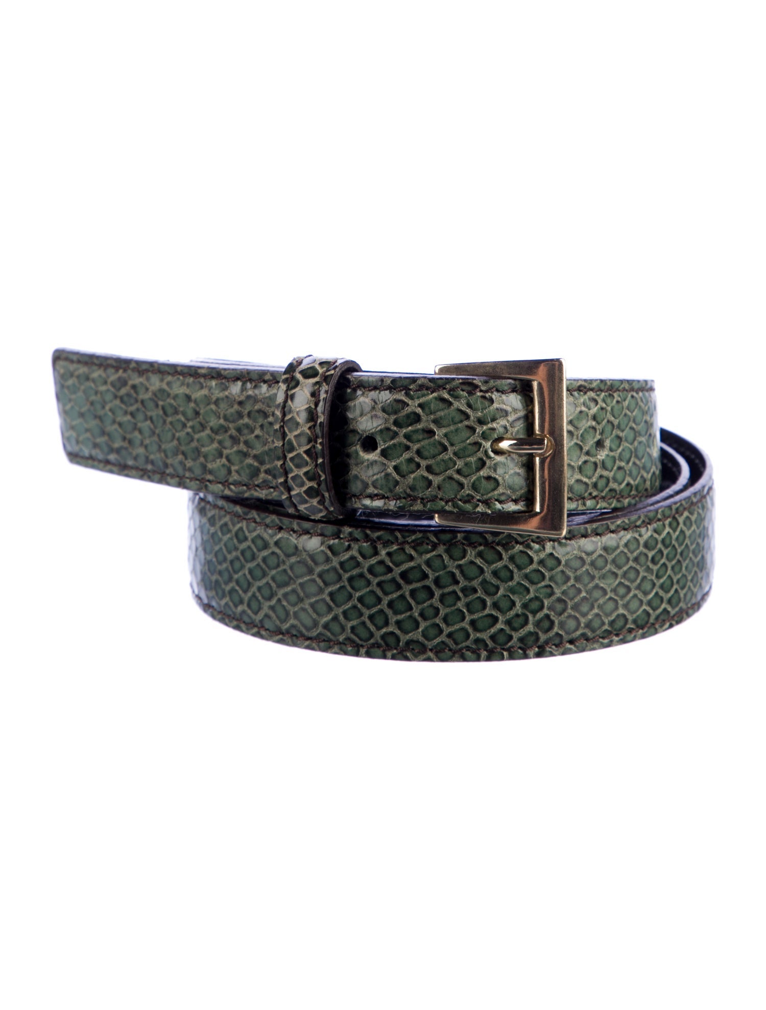 Escada Skinny Embossed Leather Belt