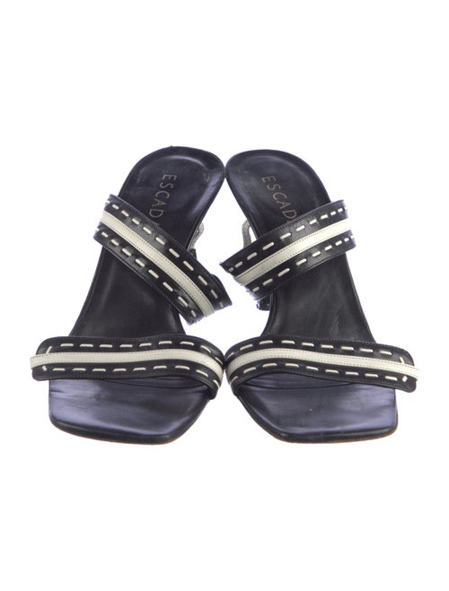 Escada Leather Striped Slides