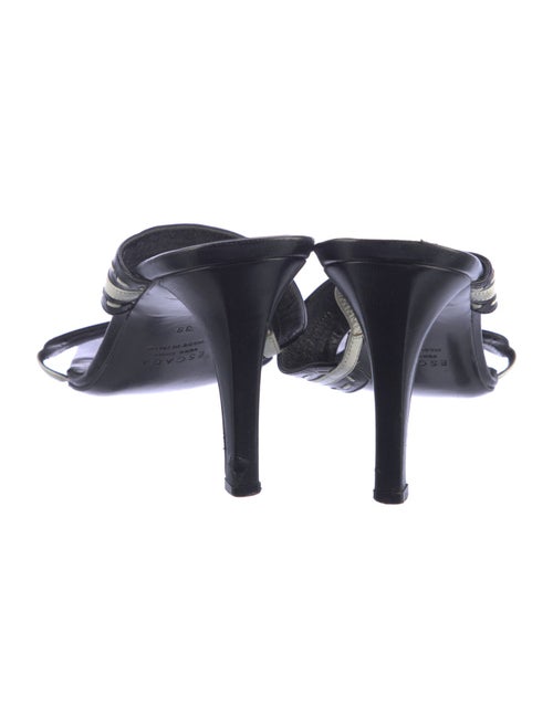 Escada Leather Striped Slides